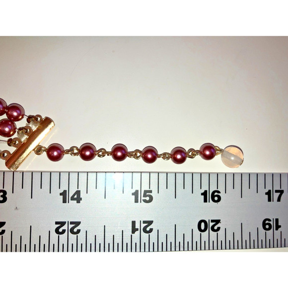 Mauve Faux Pearl 4 Strand 16.5" Necklaces! - Picture 8 of 8